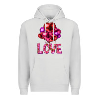 Dove Grey Love heart balloons Valentine's Day Premium Hoodie - HowdyJamesFarm