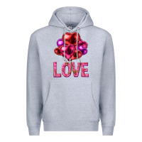 Heather Grey Love heart balloons Valentine's Day Premium Hoodie - HowdyJamesFarm