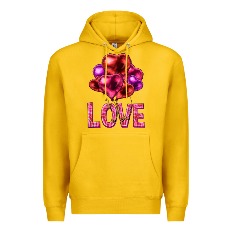Love Heart Balloons Valentine's Day Premium Hoodie by HowdyJamesFarm | Teevron