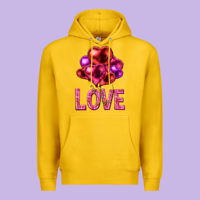 Love Heart Balloons Valentine's Day Premium Hoodie Designed By Howdyjamesfarm