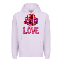 Lilac Love heart balloons Valentine's Day Premium Hoodie - HowdyJamesFarm
