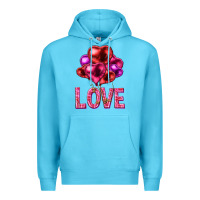 Ocean Blue Love heart balloons Valentine's Day Premium Hoodie - HowdyJamesFarm