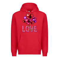 Red Love heart balloons Valentine's Day Premium Hoodie - HowdyJamesFarm