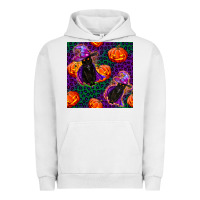 Pigment Lunar Rock witchy cat and pumpkins seamless paternal Urban Hoodie - BundleAndBundleShop