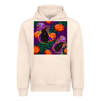 Sandshell witchy cat and pumpkins seamless paternal Urban Hoodie - BundleAndBundleShop