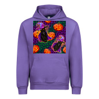 Tulip witchy cat and pumpkins seamless paternal Urban Hoodie - BundleAndBundleShop