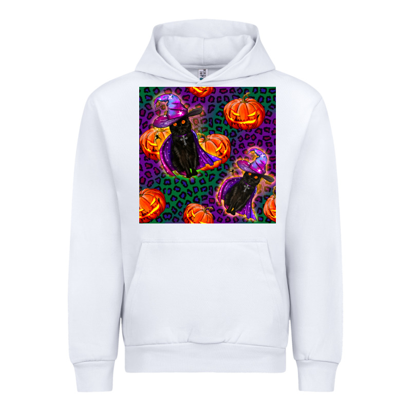 Witchy Cat And Pumpkins Seamless Paternal Urban Hoodie by BundleAndBundleShop | Teevron