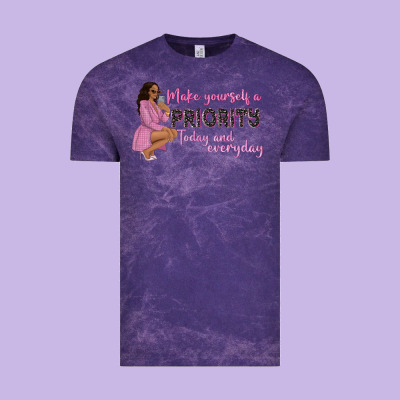 Make Yourself A Priority Today And Everyday Afro W Vintage Tee Designed By Nancycooperartshop