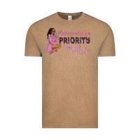 Vintage Coffee make yourself a priority today and everyday afro w Vintage Tee - NancyCooperArtShop