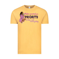 Vintage Mustard make yourself a priority today and everyday afro w Vintage Tee - NancyCooperArtShop