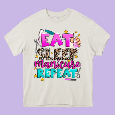 Eat Sleep Manicure Repeat Heavy Core Tee Designed By Adodesignshop