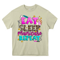 Mossy eat sleep manicure repeat Heavy Core Tee - AdoDesignShop