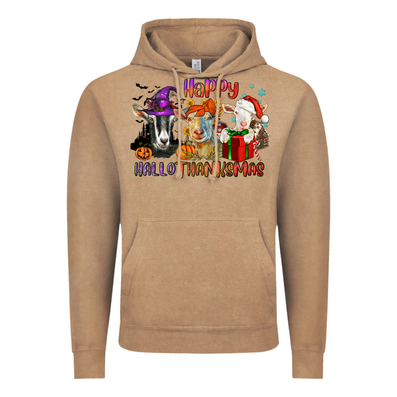 Happy Hallothanksmas Goats Vintage Hoodie by NancyCooperArtShop | Teevron