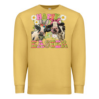 Antique Gold Happy Easter Heifers Easter Day Premium Sweatshirt - CowGirlArtShop