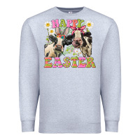 Heather Grey Happy Easter Heifers Easter Day Premium Sweatshirt - CowGirlArtShop