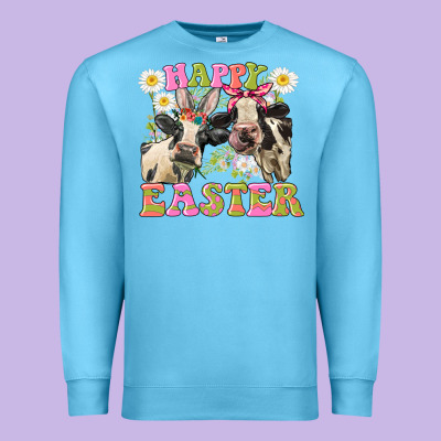 Happy Easter Heifers Easter Day Premium Sweatshirt Designed By Cowgirlartshop