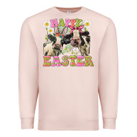 Pale Pink Happy Easter Heifers Easter Day Premium Sweatshirt - CowGirlArtShop
