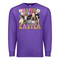 Purple Happy Easter Heifers Easter Day Premium Sweatshirt - CowGirlArtShop