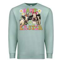 Seafoam Happy Easter Heifers Easter Day Premium Sweatshirt - CowGirlArtShop