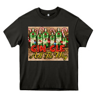 Asphalt GIN GLE Christmas gin bottles Heavy Core Tee - AdoDesignShop