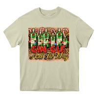 Mossy GIN GLE Christmas gin bottles Heavy Core Tee - AdoDesignShop