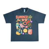 Midnight Navy retro summer Urban Heavy Tee - JahusDesignShop