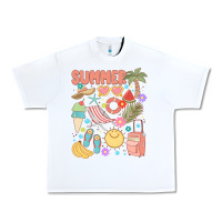 White retro summer Urban Heavy Tee - JahusDesignShop