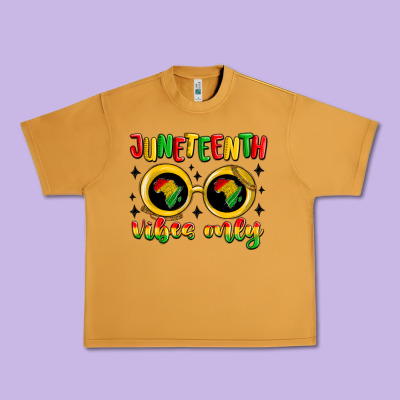 Juneteenth Vibes Only Urban Heavy Tee Designed By Maliassmallbusiness