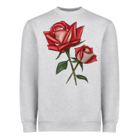 Heather Grey Love Rose Heavyweight Sweatshirt - LillyAllenDesigns