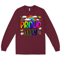 Burgundy proud ally Long Sleeve Tee - LillyAllenDesigns