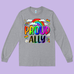 Proud Ally Long Sleeve Tee Designed By Lillyallendesigns