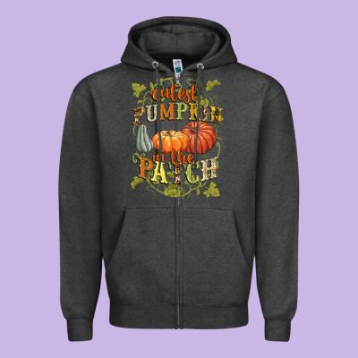 Cutest Pumpkin In The Patch Zipper Hoodie Designed By Nancycooperartshop