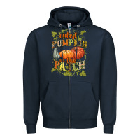 Navy Cutest pumpkin in the patch Zipper Hoodie - NancyCooperArtShop