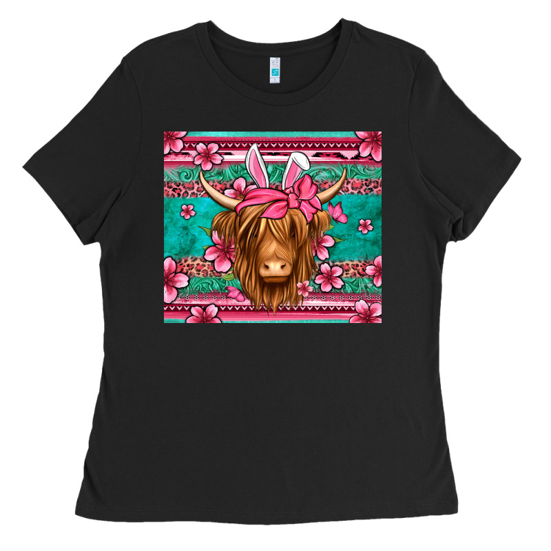 Easter Longhaired Cow Ladies Tee by Jasminsmagicworld | Teevron