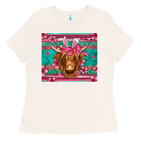 Bone easter longhaired cow Ladies Tee - Jasminsmagicworld