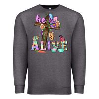 Charcoal Heather He is alive Easter Day Premium Sweatshirt - CowGirlArtShop