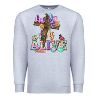 Heather Grey He is alive Easter Day Premium Sweatshirt - CowGirlArtShop