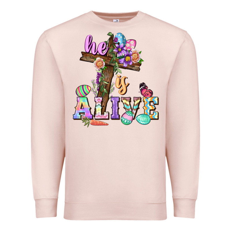 He Is Alive Easter Day Premium Sweatshirt by CowGirlArtShop | Teevron