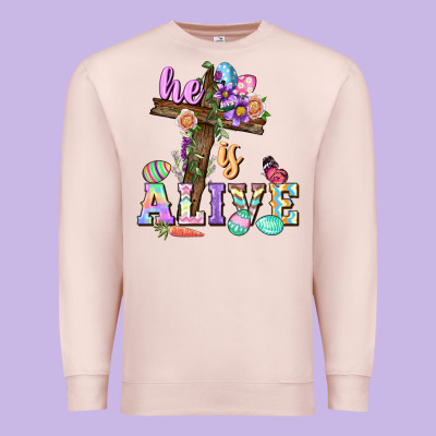 He Is Alive Easter Day Premium Sweatshirt Designed By Cowgirlartshop