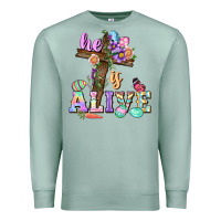 Seafoam He is alive Easter Day Premium Sweatshirt - CowGirlArtShop