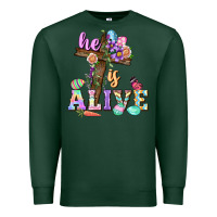 Sports Green He is alive Easter Day Premium Sweatshirt - CowGirlArtShop