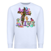 White He is alive Easter Day Premium Sweatshirt - CowGirlArtShop