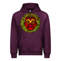 Mauve Wine african masks round earrings 4 Urban Hoodie - BundleAndBundleShop