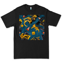 Black construction vehicles seamless pattern Premium Tee - BundleAndBundleShop