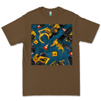 Cacao construction vehicles seamless pattern Premium Tee - BundleAndBundleShop