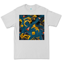 Dove Grey construction vehicles seamless pattern Premium Tee - BundleAndBundleShop