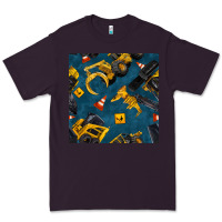Plum construction vehicles seamless pattern Premium Tee - BundleAndBundleShop