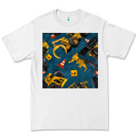 White construction vehicles seamless pattern Premium Tee - BundleAndBundleShop