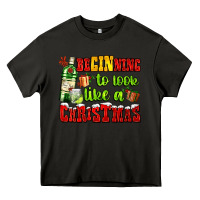 Asphalt beginning to look like a christmas with gin and gifts Heavy Core Tee - AdoDesignShop