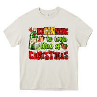 Cream beginning to look like a christmas with gin and gifts Heavy Core Tee - AdoDesignShop